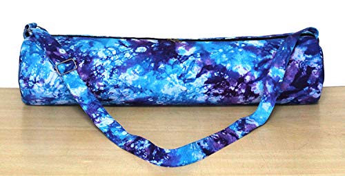 INDIAN CRAFT CASTLE ICC Yoga Mat Bag Carrier Full-Zip Exercise Yoga Mat Carry Bag for Women Men with Multi-Functional Storage Pockets and Adjustable Shoulder Strap 26X6 Inches - style: Purple Tye Dye