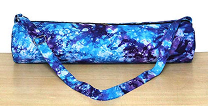 INDIAN CRAFT CASTLE ICC Yoga Mat Bag Carrier Full-Zip Exercise Yoga Mat Carry Bag for Women Men with Multi-Functional Storage Pockets and Adjustable Shoulder Strap 26X6 Inches - style: Purple Tye Dye
