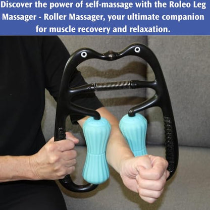 Roleo Leg Massager - Muscle Roller, Calf Massager, Thigh Massager, Muscle Pain, Trigger Point, IT Band Roller, Massage Tool, Cellulite Massager, Carpal Tunnel Massager