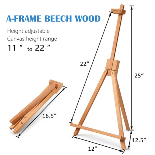 4 Pack Beechwood 25’’ Tabletop Easel Display Stand Set for Painting | Holding Canvas Up to 22 1/2 Inches High, Artist A-Frame Tripod with Rubber Feet, Portable Photo and Sign Holder - size: 4 Pack