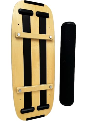 Balance Board Surf Trainer with Adjustable Stoppers - 2 Different Distance Options Balance Board for Surfing, Snowboarding, Skiing, Skateboarding, 300lbs Capacity - color: multicolour