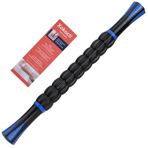 Muscle Roller Deep Tissue Massage Stick Cellulite Roller Fascia Blaster Lymphatic Drainage Massager for Muscle Soreness Tightness Physical Therapy(Blue Black) - color: Blue Black