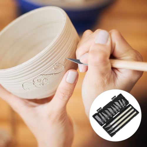 SUPVOX Craft Hobby Knife Set with Non-Slip Handles, 13 Pcs | Steel Blades for Clay Carving & Stencil Cutting - Sharp Precision Eliminates Tearing, Artists Achieve Clean Details Easily