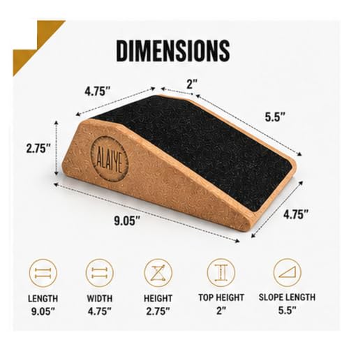 Squat Wedge Blocks (Set of 2) – Non-Slip Slant Boards for Lower Body Workouts Ankle and Calf Stretching - Yoga Blocks, Designed to Elevate Heels and Squat Support - Includes Carry Bag