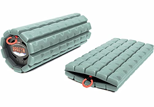Brazyn Morph Foam Roller: Collapsible Travel Foam Roller for Back Pain Relief, Workout Muscle Recovery, Back Massager, Deep Tissue Leg Massage, Back Cracker (Sage, Traditional) - color: Sage, size: Traditional