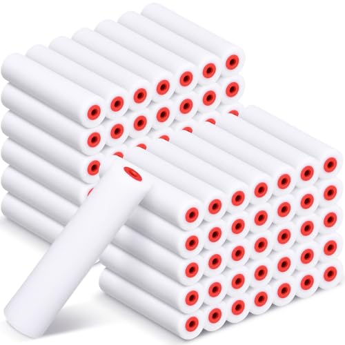 Nuogo 120 Pcs 6 Inch Foam Paint Roller Mini High Density Foam Roller Refills Paint Edger Tool for Walls Brings Smooth Finishes Flat Surfaces (White) - size: 6 Inch