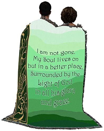 Pure Country Weavers I Am Not Gone My Soul Lives On Blanket Green - Sympathy Bereavement Gift Tapestry Throw Woven from Cotton - Made in the USA (72x54) - color: Soul Lives Green, size: 72" x 54"