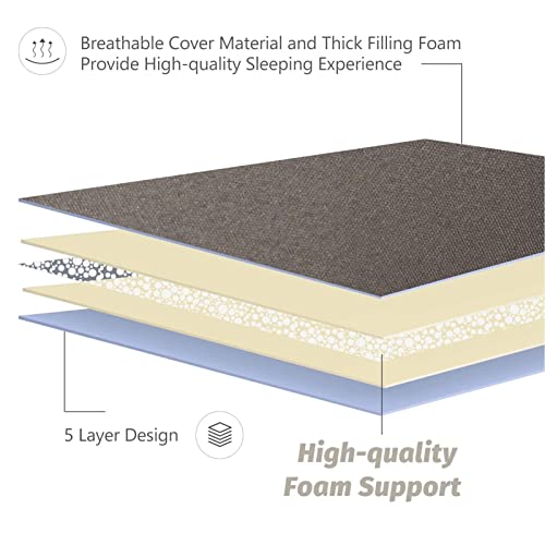 MAXYOYO Japanese Floor Mattress 4" Thick Full Size Foldable Futon Mattress - color: Charcoal Grey, size: Full