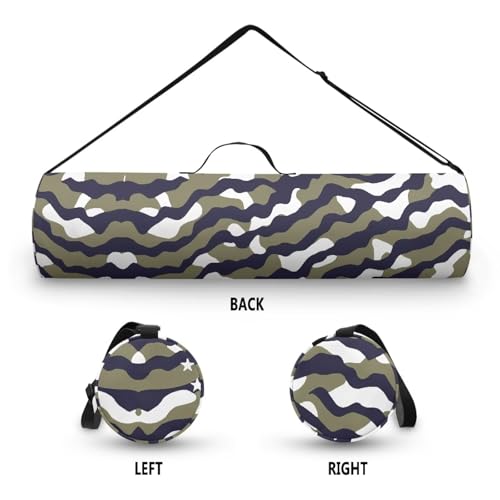 Yoga Mat Bag for Women & Men Full-Zip Yoga Mat Carrier Bag for Class Workout Park with Adjustable Strap - color: Camouflage American Flag
