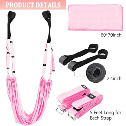 Leg Stretcher Strap Adjustable Fitness Strap Band for Waist Trainer Stretching Door Swing Flexibility Tensile Trainer with Carrying Pouch Back Bend Go Upside-Down for Yoga Practitioner Ballet Dancer Gymnastics Exercises - color: Pink