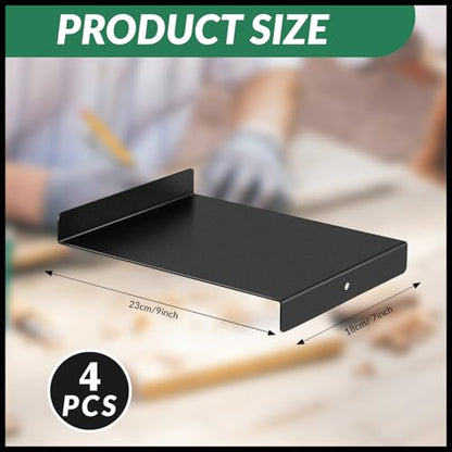 Suzile 4 Pcs Bench Hook Metal Inking Plate Linoleum Printmaking Block Stop Ink Plate Printing Supplies Linocut Carving Tools for Block Printing Wood Carving, 9 x 7 x 1 Inches