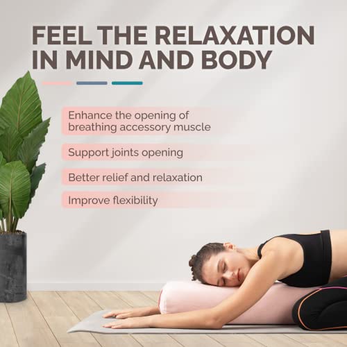 Yes4All Triple-Layer Sponge Yoga Bolster Pillow for Restorative Yoga & Meditation - Versatile Yoga Support Pillow, Balance & Poses Modification - color: C. Rose