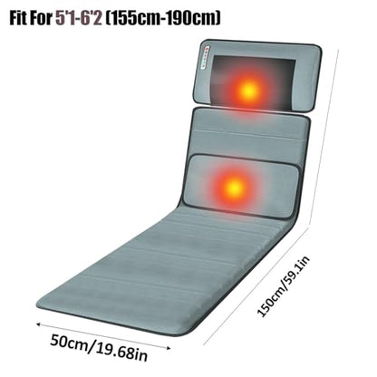 Full Body Massage Mat with Heat | 3D Lumbar Traction & Relaxation | Shiatsus Neck Massager with Massage Points | Electric Massage Pad with Timer | Body Stretching & Circulation fit 1.4 m-9.m