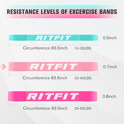 RitFit Pull Up Assist Band in Natural Latex for Stretching and Mobility - color: Pink