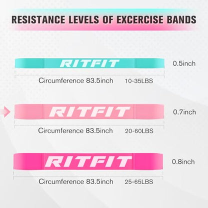 RitFit Pull Up Assist Band in Natural Latex for Stretching and Mobility - color: Pink