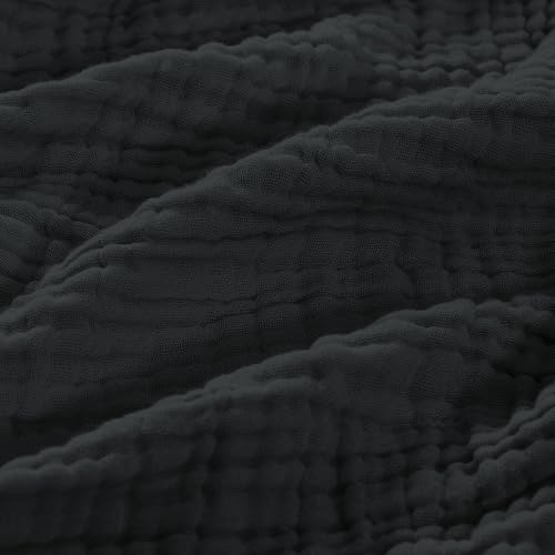 Carriediosa 100% Cotton Muslin Throw Blanket 66 x 90 Summer Gauze for Adult - color: Black, size: Twin XL