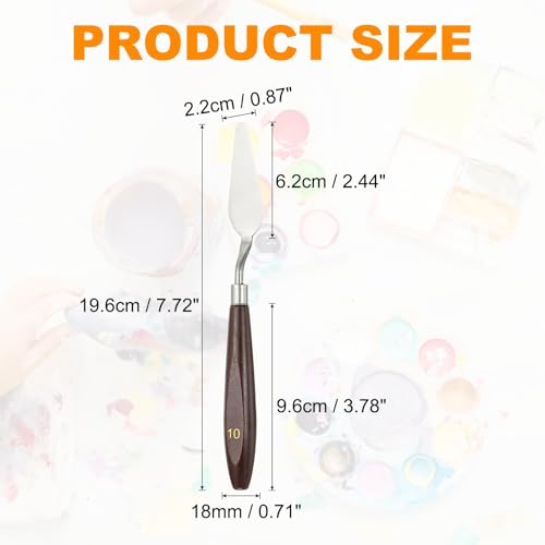 HARFINGTON Palette Knife Painting Tool 2.44 x 0.87 Stainless Steel Art Spatula Pallet Knives Scrapers Tools with Beech Wood Handle for Acrylic Oil Canvas Mixing Spreading, Red/Silver - size: 2.44" x 0.87"