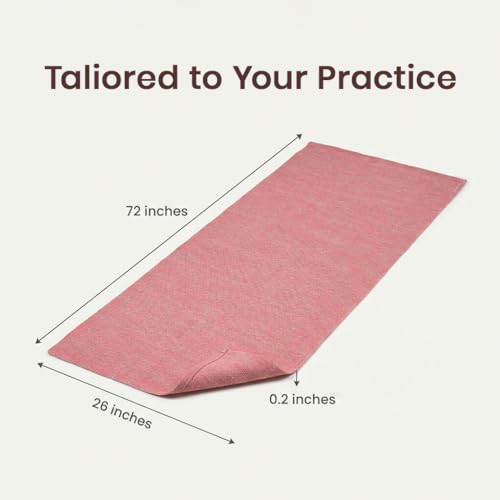 LFH Home Handmade Cotton Yoga Mat Cotton Rug picnic mat For Exercise, Workout, Fitness - Perfect Heavy Quality Eco Friendly Natural Cotton Woven Reversible Yoga Mats for Men & Women - 72x26 Inch. - color: Brick