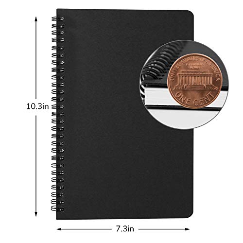 EUSOAR Blank Notebook Journal, B5 3 packs 7.3"x10.2" Black Hardcover Spiral Plain Travel Writing Notebooks, Notepad Sketchbook, Students College Office Business Subject Diary Spiral Book Journal - color: Black, size: B5-3 Packs