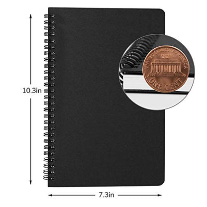 EUSOAR Blank Notebook Journal, B5 3 packs 7.3"x10.2" Black Hardcover Spiral Plain Travel Writing Notebooks, Notepad Sketchbook, Students College Office Business Subject Diary Spiral Book Journal - color: Black, size: B5-3 Packs