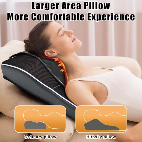 Shiatsu Back and Neck Massager with Heat. Back Massager for Pain Relief deep Tissue, 3D Kneading Massage Pillow or Back,Shoulder,Leg,Gifts for Mom,Dad,Women (Black) - color: Black-04