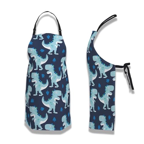 Funny Aprons for Adults Men Dinosaur Man Apron for Kitchen Cooking Restaurant BBQ Painting Crafting Gardening 27” (W) x 31” (H), Waterproof Apron - color: Dinosaur