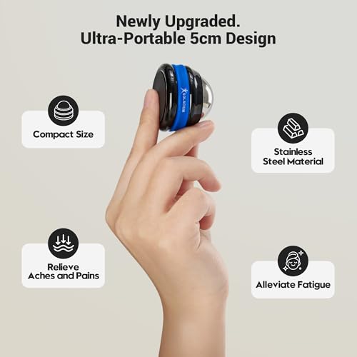 Solacium CryoSphere Mini - Stainless Steel Cold Massage Roller Ball - Handheld Massage Tool for Sore Muscles, Shoulders, Arms, Neck, Back, and Feet