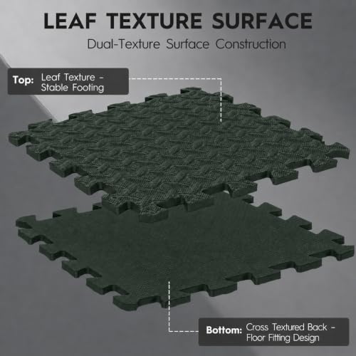 18 Pcs EVA Foam Floor Tiles, Puzzle Exercise Mat Set for Gym - color: Evergreen