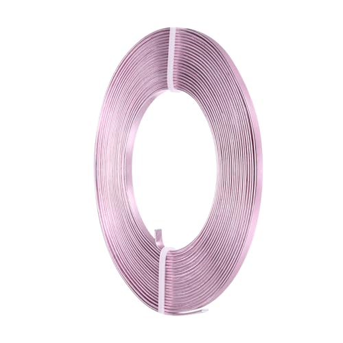 MECCANIXITY Aluminum Flat Wire, 3mm 18 Gauge Bendable Nose Wire Soft Craft Jewelry Wire for Jewelry Making Handmade Crafts DIY Bezel Sculpting, Light Pink - color: Light Pink