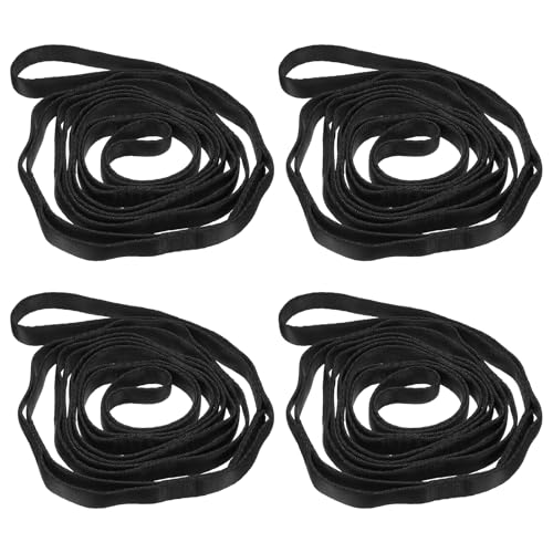 PATIKIL Daisy Chain Straps, Strong Climbing Strap Adjustable Nylon Chain Sling with Loops for Aerial Yoga Hammock Swing - color: Black, size: 71 Inch