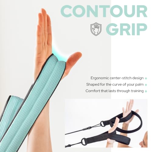 Pilates Loops Compatible with Tonal Smart Home Gym | Double Loop Pilates Straps for Reformer Machine, Soft Padding, Pilates Accessories with T Lock Attachments 2PCS - color: Mint Sage