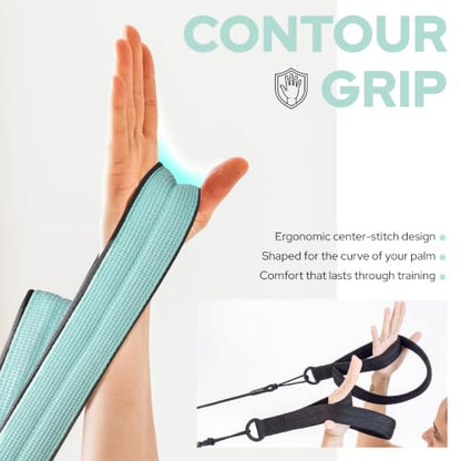 Pilates Loops Compatible with Tonal Smart Home Gym | Double Loop Pilates Straps for Reformer Machine, Soft Padding, Pilates Accessories with T Lock Attachments 2PCS - color: Mint Sage