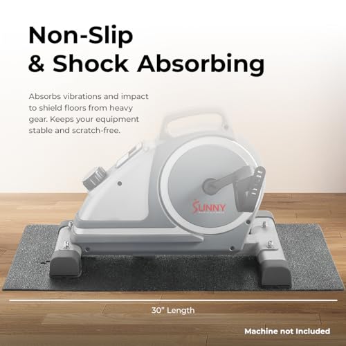 Sunny Health & Fitness Equipment Mats, Home Gym Floor Protection, 4 Sizes | Non-Slip, Protects Floors/Equipment, Absorbs Vibration, Sweat-Resistant, High-Density Foam, For Different-Sized Machines - style: Extra Small 30”