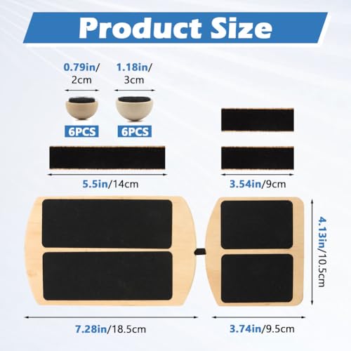 Adjustable Ankle Balance Board, Non-Slip Wooden Wobble Trainer, 300lb
