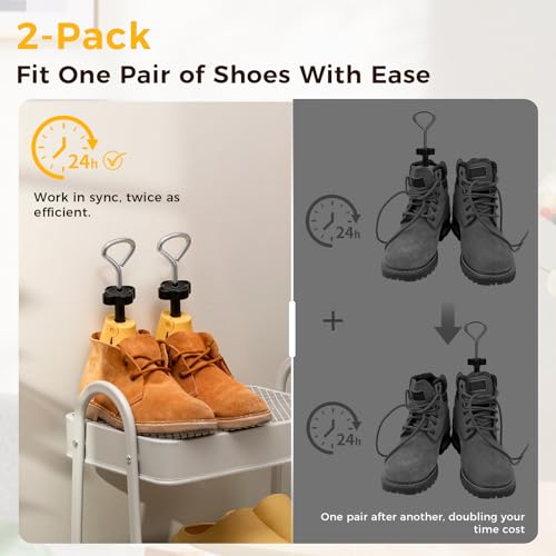 Shoe Stretcher Boot Stretcher Men Women, 2Pcs Adjustable for Wide Feet - color: Yellow, size: L (Men 9-13,Women 10.5-13）