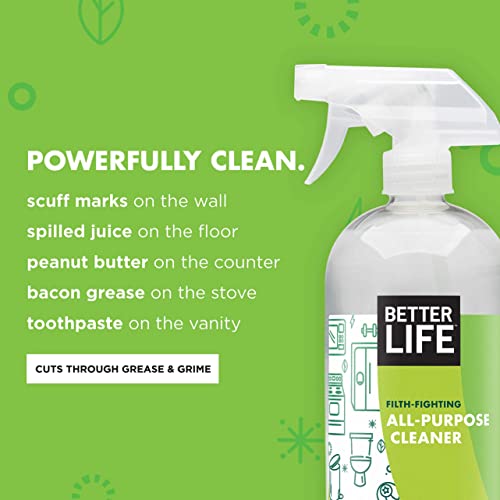 Better Life All Purpose Cleaner - Multipurpose Home and Kitchen Cleaning Spray for Glass, Countertops, Appliances, Upholstery & More - Multi-surface Spray Cleaner - 32oz (Pack of 2) Clary Sage/Citrus - size: 32 Fl Oz (Pack of 2)