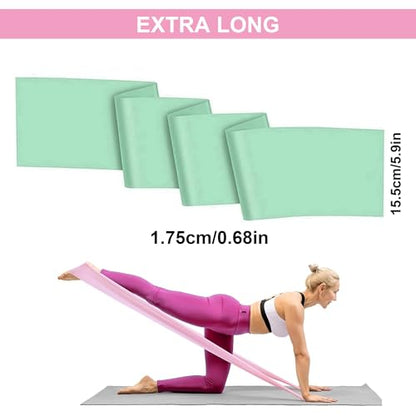 Resistance Bands, Non-Latex Elastic Exercise Bands for Upper and Lower Body, Strength Training Without Weights, Ideal for Physical Therapy, Pilates, Rehab, Home Fitness, Beginners - color: Green