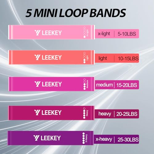 LEEKEY Resistance Bands for Pull Up Assist, Exercise & Workout Bands Set | Long resistance bands for pull up assist, strength training, physical therapy, stretching, home gym - color: 15-125LBS PURPLE+Mini Bands