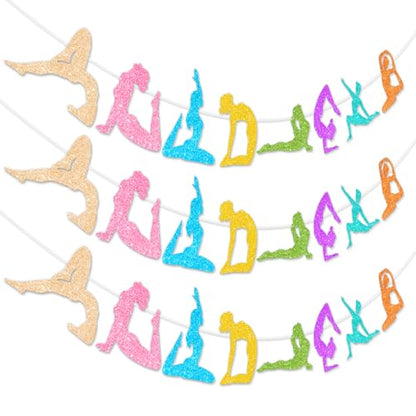 3 Pcs Yoga Garland for Teens Adults Birthday Bachelorette Party Supplies