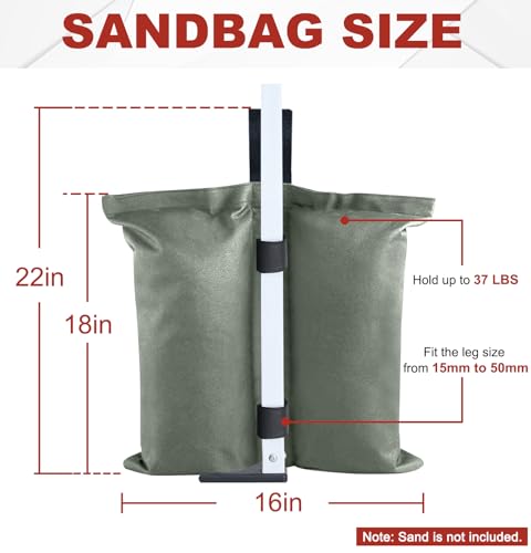 ABCCANOPY Canopy Weights 150 LBS Tent Sand Bags,4-Pack Gray(No Sand) - color: Gray, size: 150 LBS
