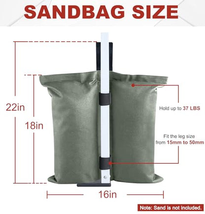 ABCCANOPY Canopy Weights 150 LBS Tent Sand Bags,4-Pack Gray(No Sand) - color: Gray, size: 150 LBS
