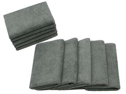 Microfiber Cleaning Cloth, Washcloths, 12x12 inch, 10 Pack, Gray | Fast Drying Dish Cloths for Washing Dishes, Ultra Absorbent Dish Rags, Lint Free Cleaning Rags For House&Kitchen - color: Gray