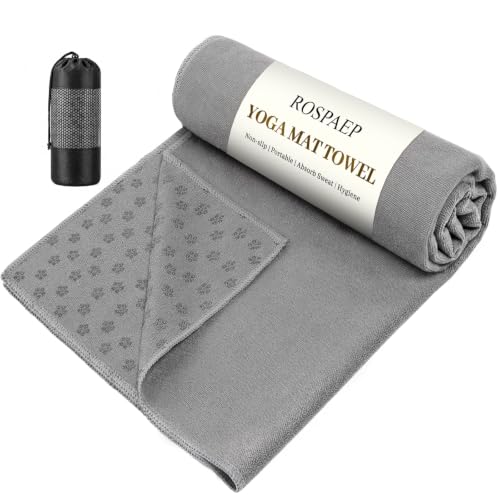 Non Slip Yoga Mat Towel, with Silicone Grip Dots, 72"x24"