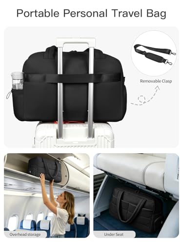 Gitus Travel Duffle Bag for Women Puffer Weekender Bags Carry on Gym Bag - color: Black