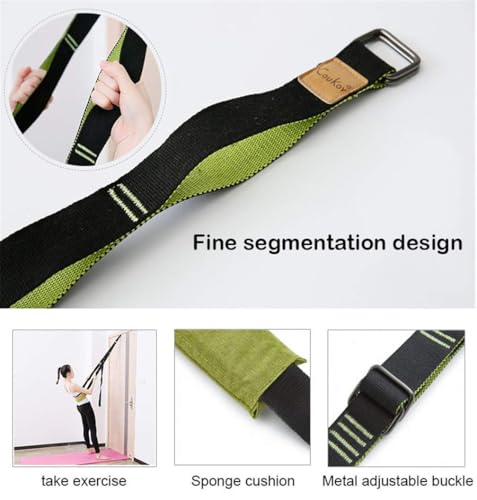 Yoga Fitness Stretching Strap, Door Flexibility Stretching Strap, Improve Leg Waist Back Flexibility Back Bend Assist Trainer, for Rehab Pilates Ballet Dance Cheerleading Splits Gymnastics - color: black