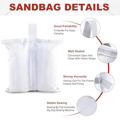 ABCCANOPY Canopy Weights 120 LBS Tent Sand Bags,4-Pack White(No Sand) - color: White, size: 120 LBS