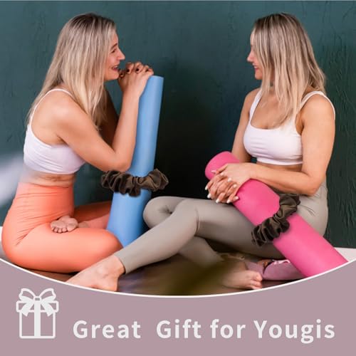 Yoga Mat Scrunchie – Stylish Yoga Mat Strap – Stretch-Fit for All Standard Mats – Lightweight, Travel-Friendly(Mat Excl.) - color: Brown