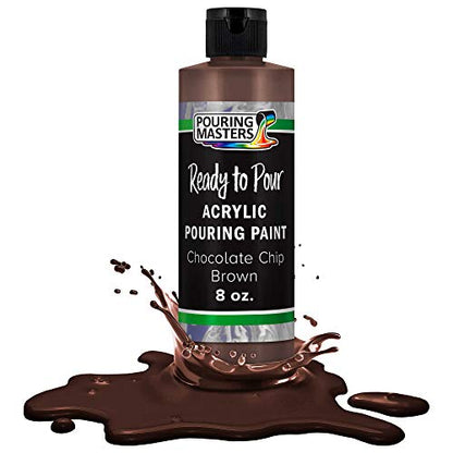 Pouring Masters Chocoloate Brown Ready to Pour Acrylic Pouring Paint - Premium 8-Ounce Pre-Mixed Fluid Acrylic Paint - Fluid Art Supplies for Canvas, Wood, Paper, Tile & Rocks | Premium, Pre-Mixed Fluid Acrylic Paint - Fluid Art Supplies for Canvas, Wood,