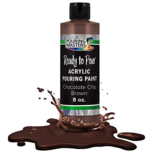 Pouring Masters Chocoloate Brown Ready to Pour Acrylic Pouring Paint - Premium 8-Ounce Pre-Mixed Fluid Acrylic Paint - Fluid Art Supplies for Canvas, Wood, Paper, Tile & Rocks | Premium, Pre-Mixed Fluid Acrylic Paint - Fluid Art Supplies for Canvas, Wood,