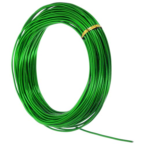 MECCANIXITY 10 Gauge 2.5mm Aluminum Wire, 100 Feet Bendable Metal Craft Armature Wire for Jewelry Making DIY Beading Floral Wreath Wrapping Sculpting, Green - color: Green, size: 10 Gauge x 100Ft